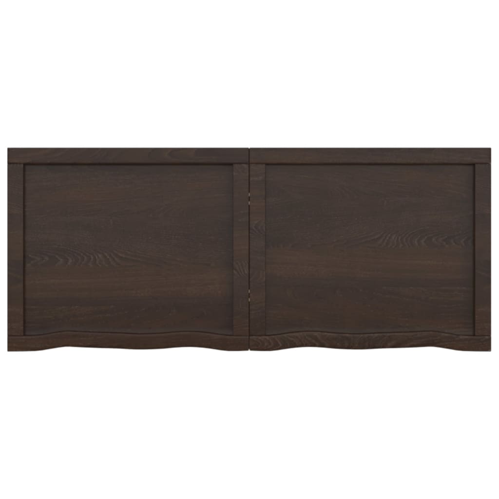 Wall Shelf Dark Brown 120x50x(2-4) cm Treated Solid Wood Oak