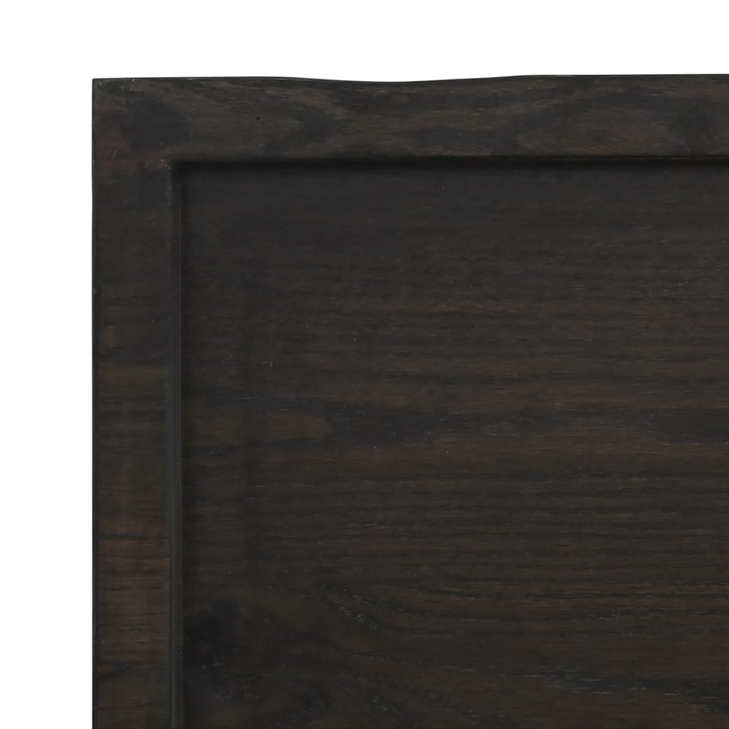 Wall Shelf Dark Brown 120x50x(2-4) cm Treated Solid Wood Oak