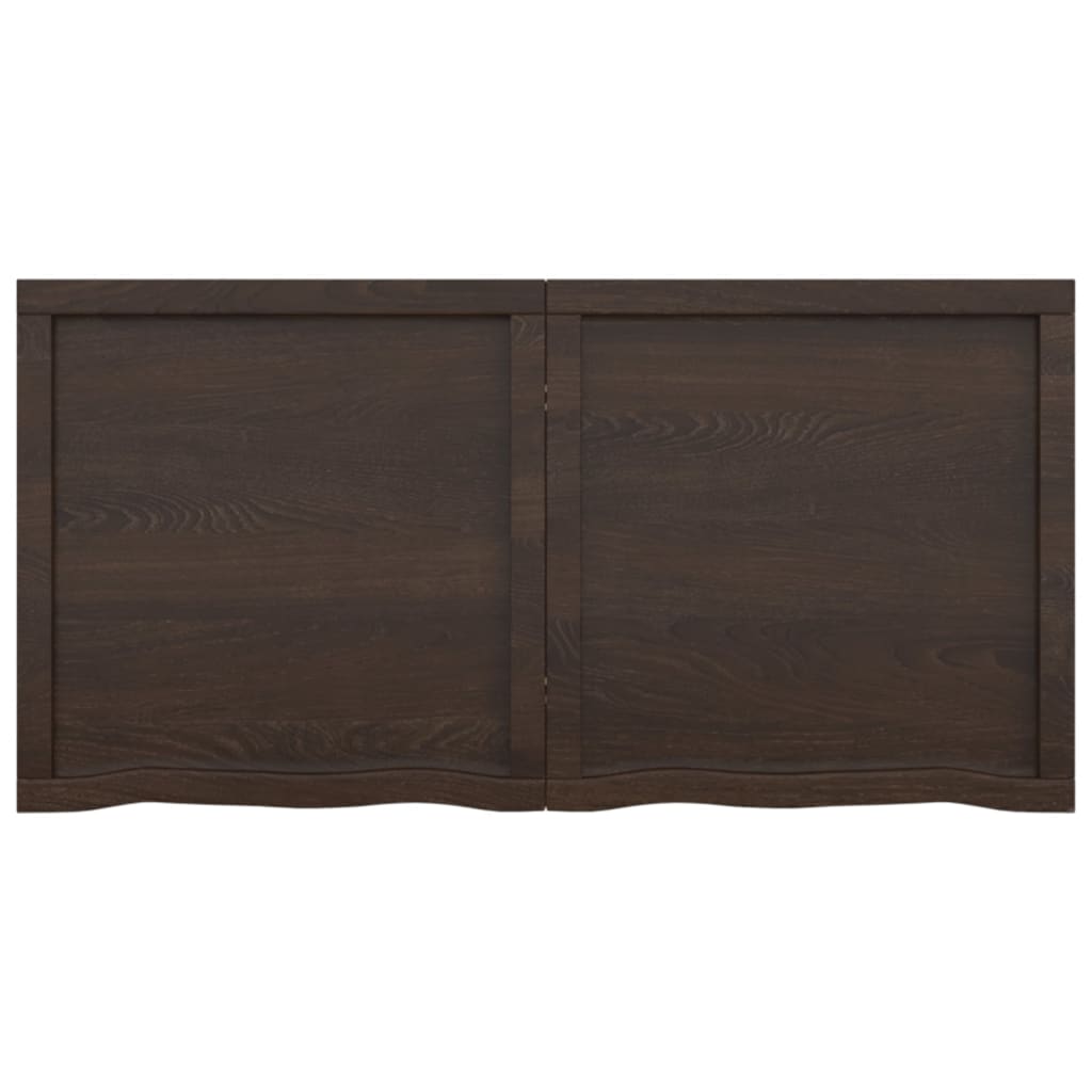 Wall Shelf Dark Brown 120x60x(2-4) cm Treated Solid Wood Oak