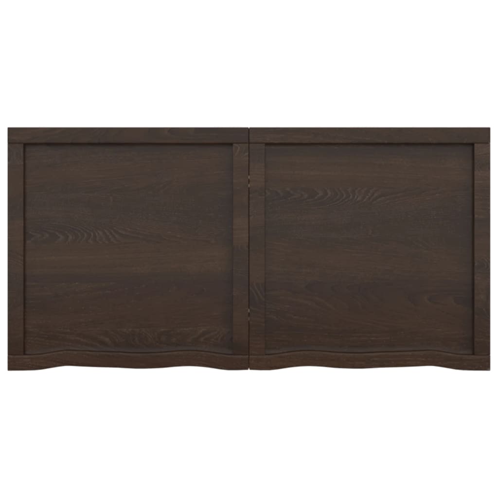 Wall Shelf Dark Brown 140x30x(2-4) cm Treated Solid Wood Oak