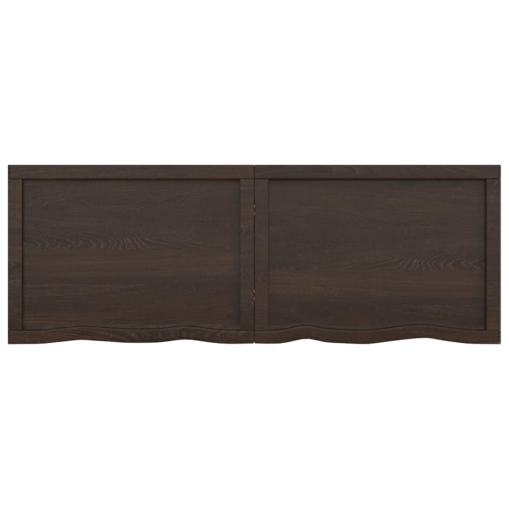 Wall Shelf Dark Brown 140x50x(2-4) cm Treated Solid Wood Oak