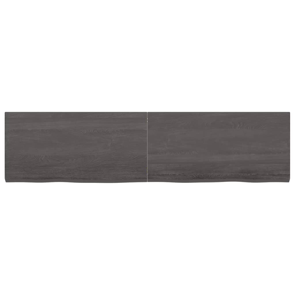 Wall Shelf Dark Brown 160x40x(2-4) cm Treated Solid Wood Oak