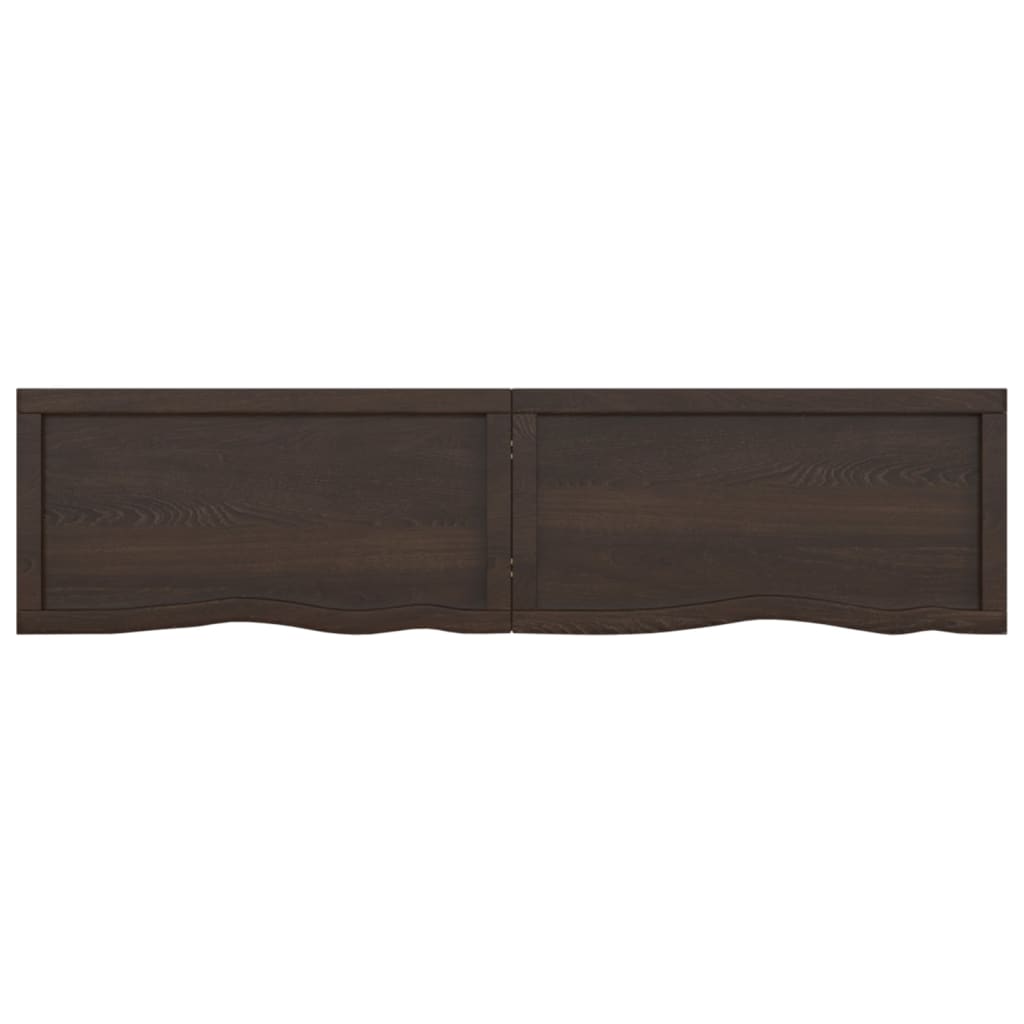 Wall Shelf Dark Brown 160x40x(2-4) cm Treated Solid Wood Oak