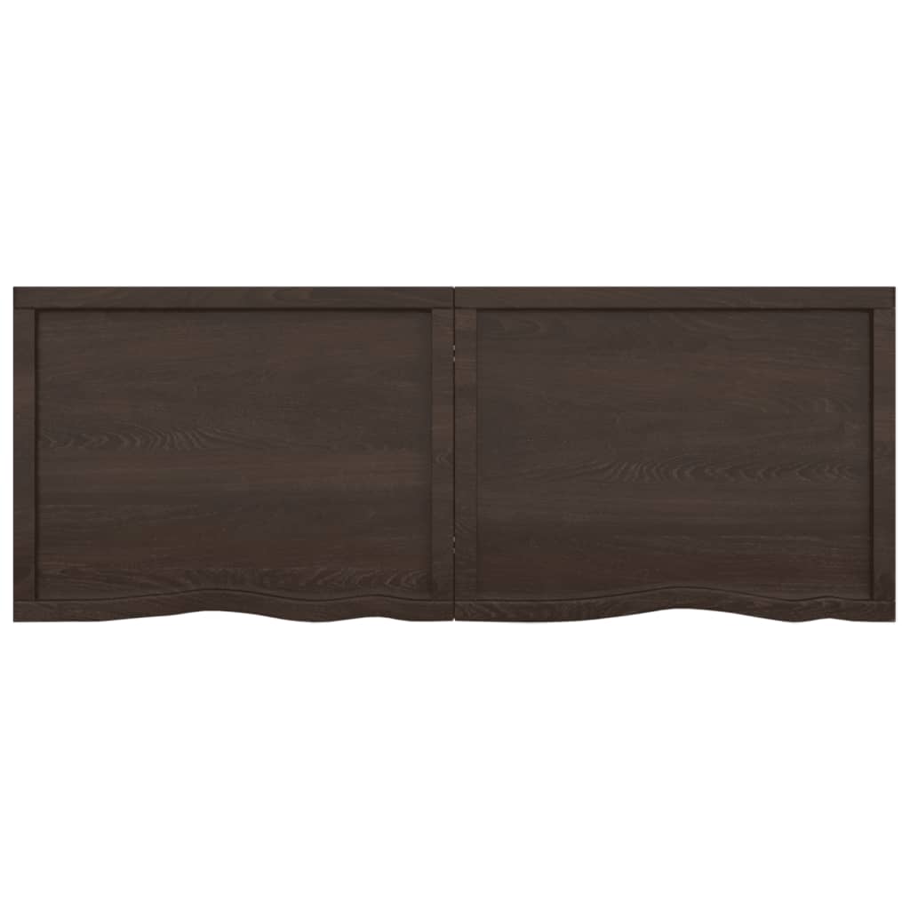 Wall Shelf Dark Brown 160x60x(2-4) cm Treated Solid Wood Oak