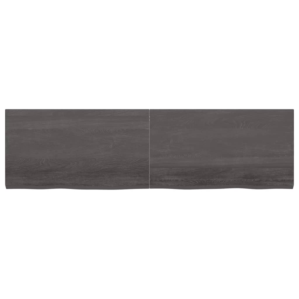 Wall Shelf Dark Brown 180x50x(2-4) cm Treated Solid Wood Oak