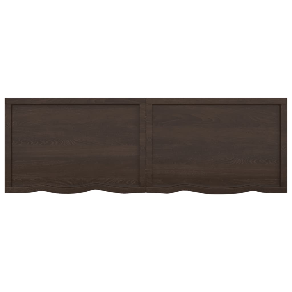 Wall Shelf Dark Brown 180x60x(2-4) cm Treated Solid Wood Oak