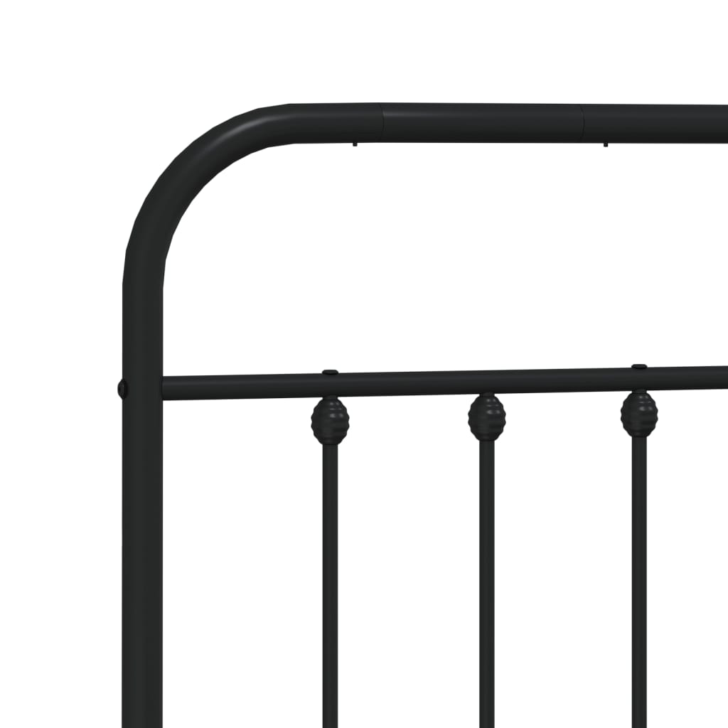 Metal Bed Frame with Headboard Black 183x203 cm King Size