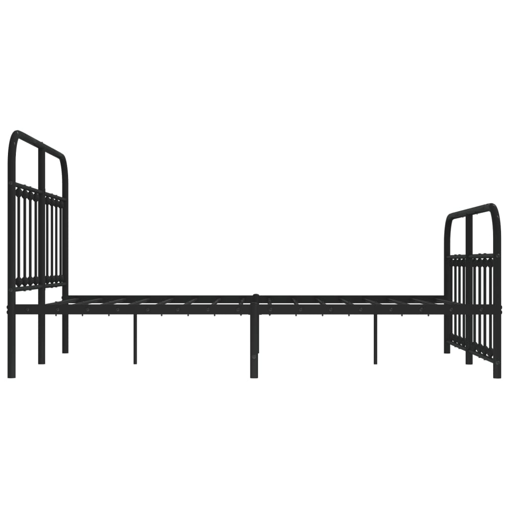 Metal Bed Frame with Headboard and Footboard Black 153x203 cm Queen Size