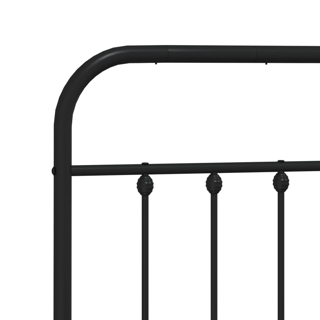 Metal Bed Frame with Headboard and Footboard Black 153x203 cm Queen Size