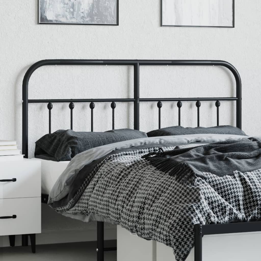 Metal Headboard Black 137 cm