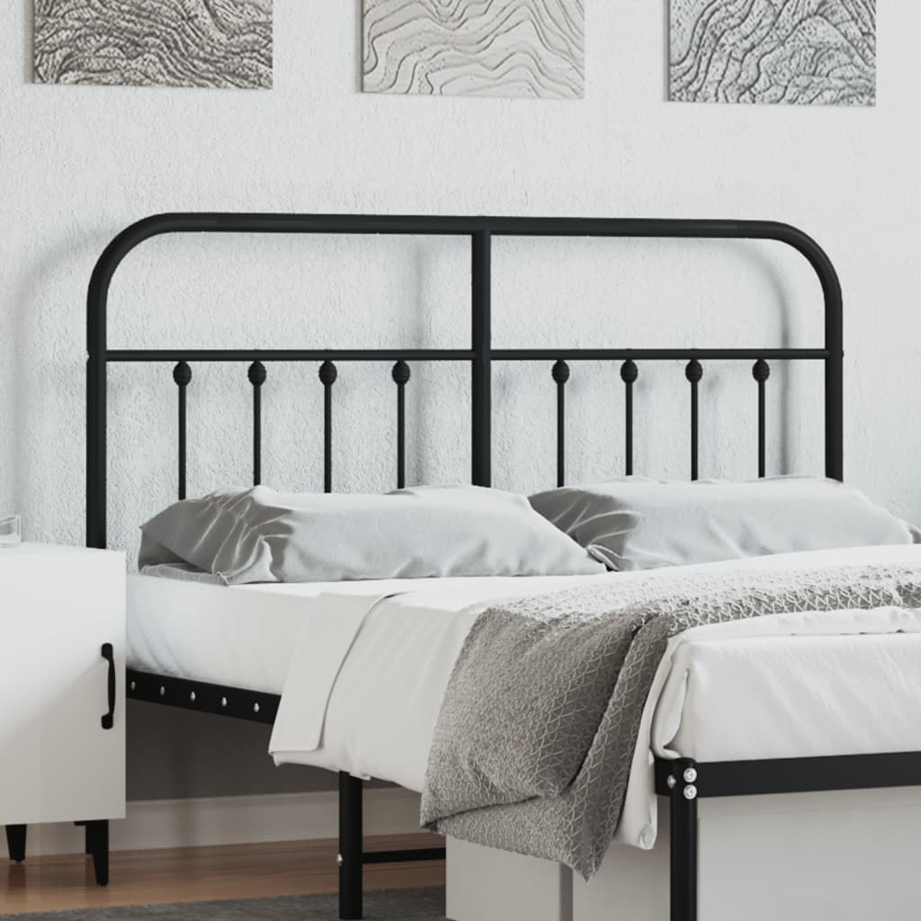 Metal Headboard Black 152 cm