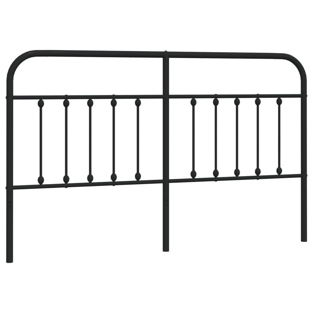 Metal Headboard Black 183 cm