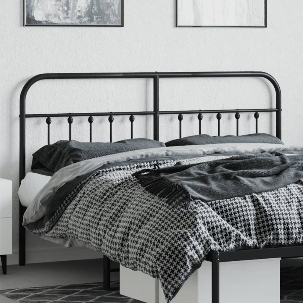 Metal Headboard Black 183 cm