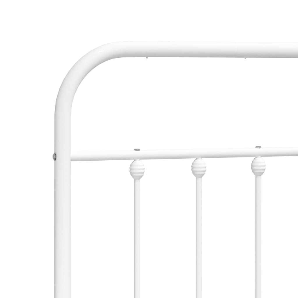 Metal Bed Frame with Headboard White 183x203 cm King Size