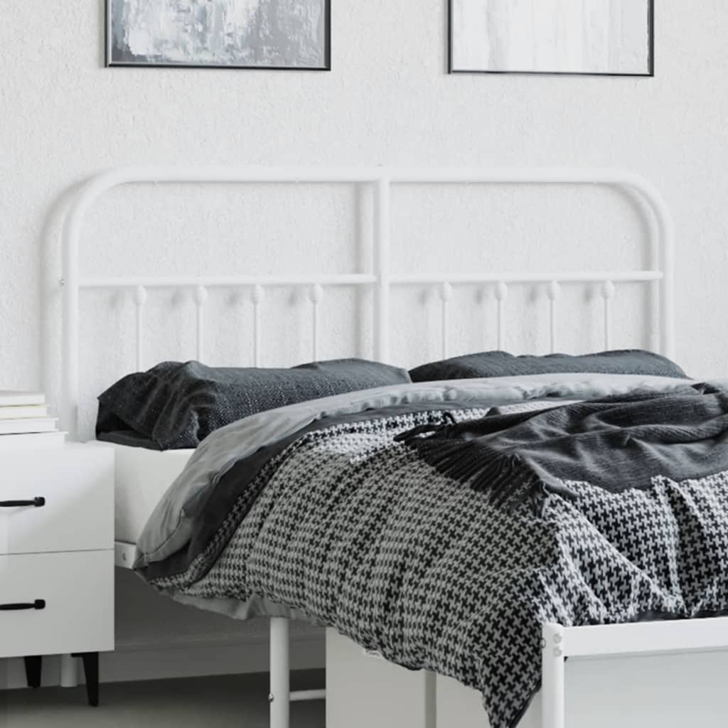 Metal Headboard White 137 cm