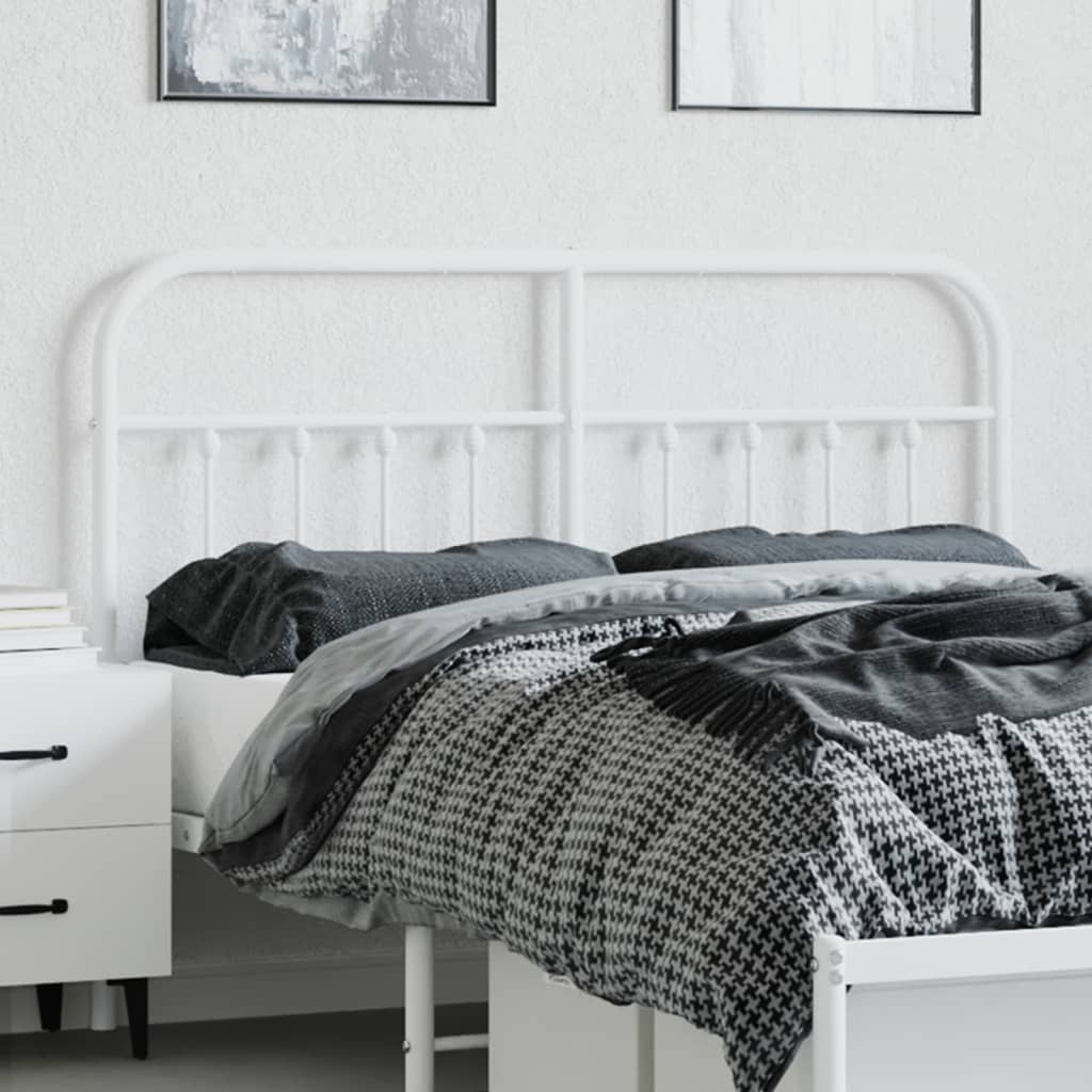 Metal Headboard White 152 cm