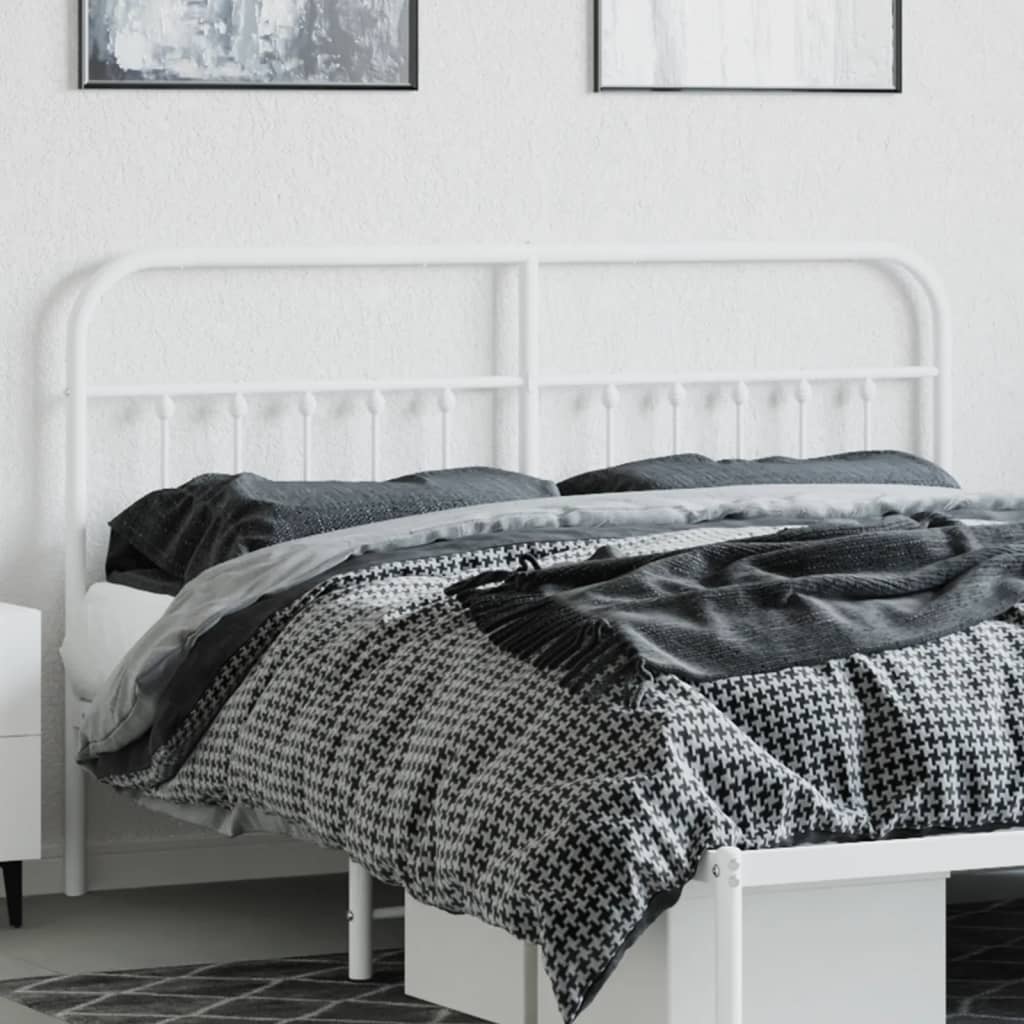 Metal Headboard White 183 cm