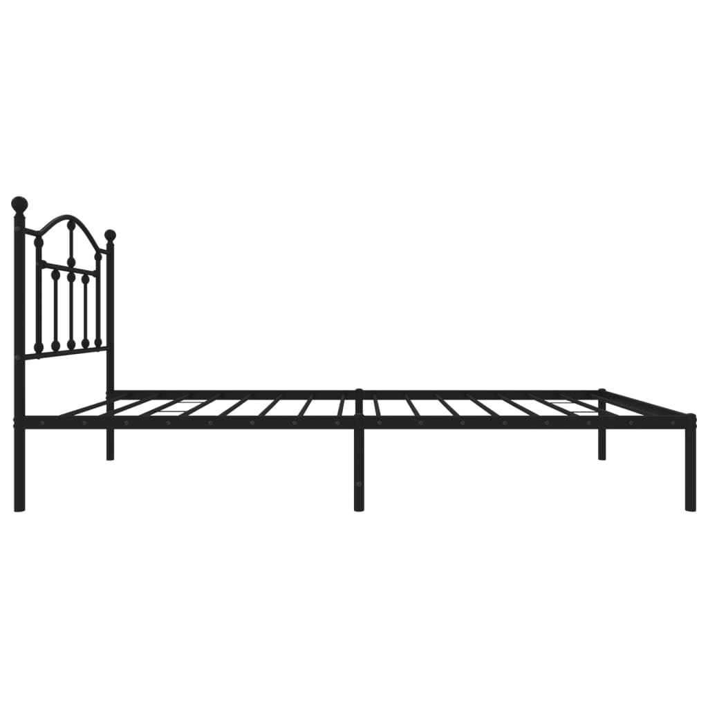 Metal Bed Frame with Headboard Black 92x187 cm Single Size