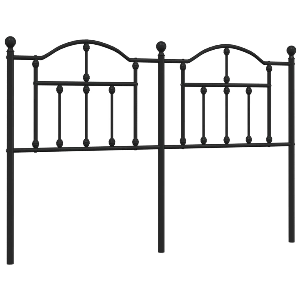 Metal Headboard Black 137 cm