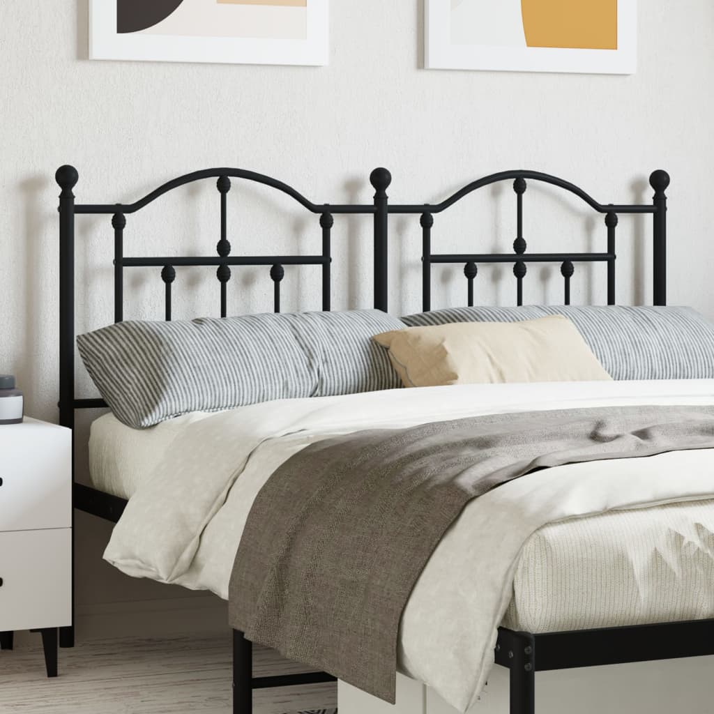 Metal Headboard Black 152 cm