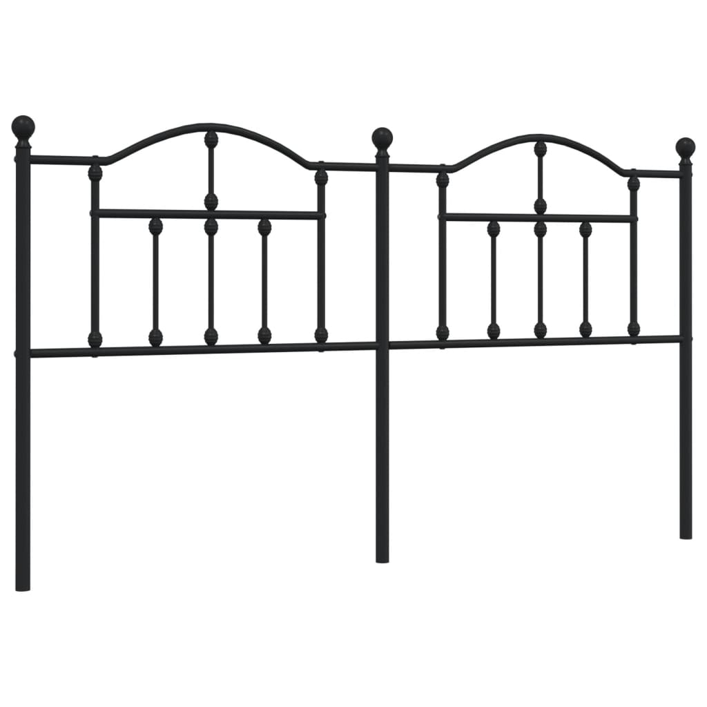 Metal Headboard Black 183 cm