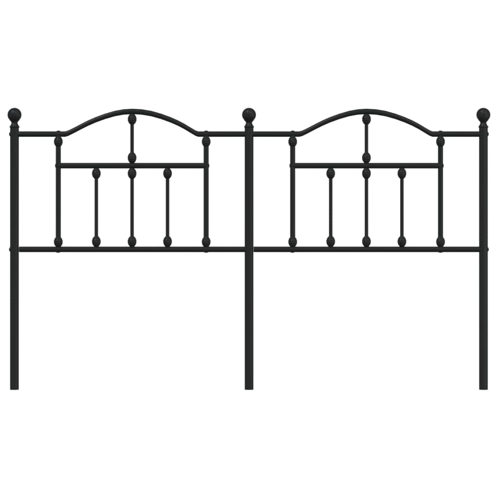 Metal Headboard Black 183 cm