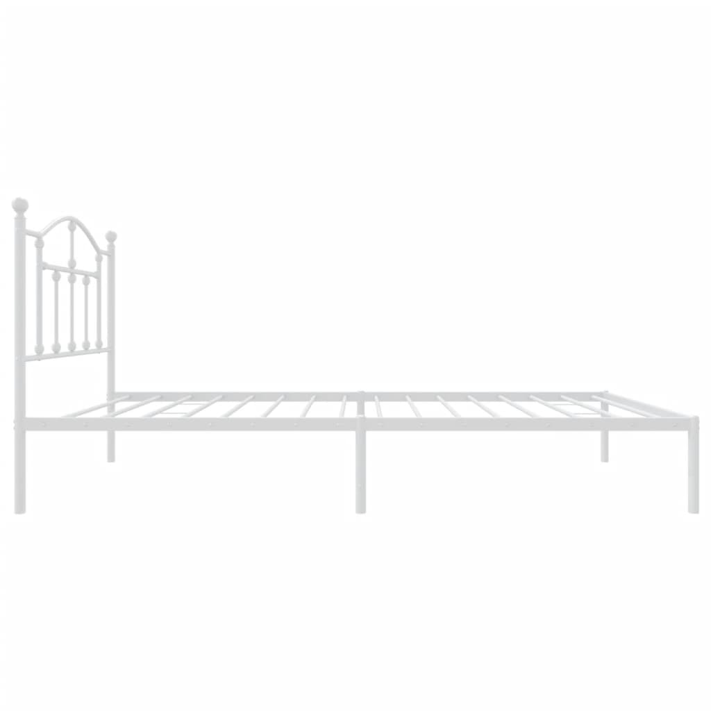 Metal Bed Frame with Headboard White 92x187 cm Single Size