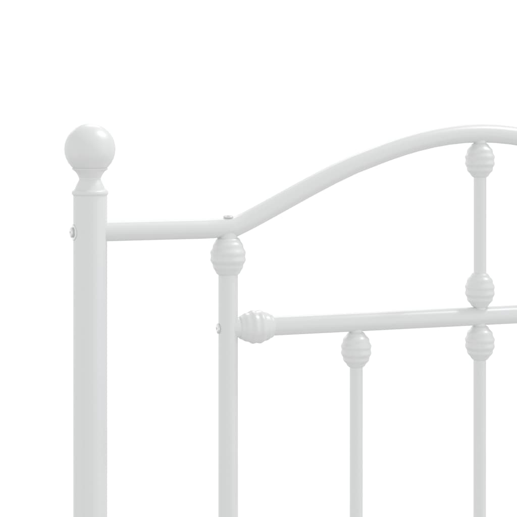 Metal Bed Frame with Headboard White 92x187 cm Single Size