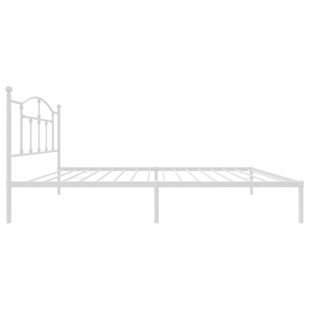 Metal Bed Frame with Headboard White 106x203 cm King Single Size