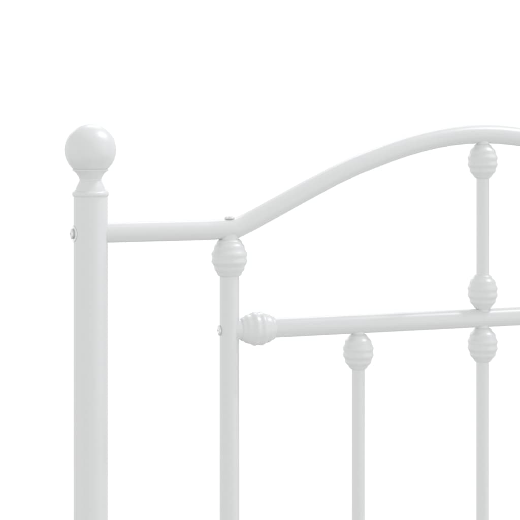 Metal Bed Frame with Headboard and Footboard White 106x203 cm King Single Size