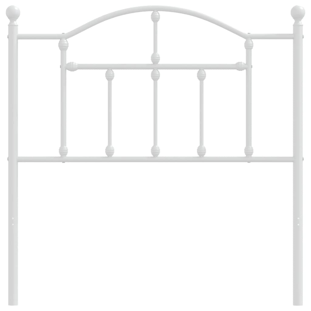 Metal Headboard White 90 cm