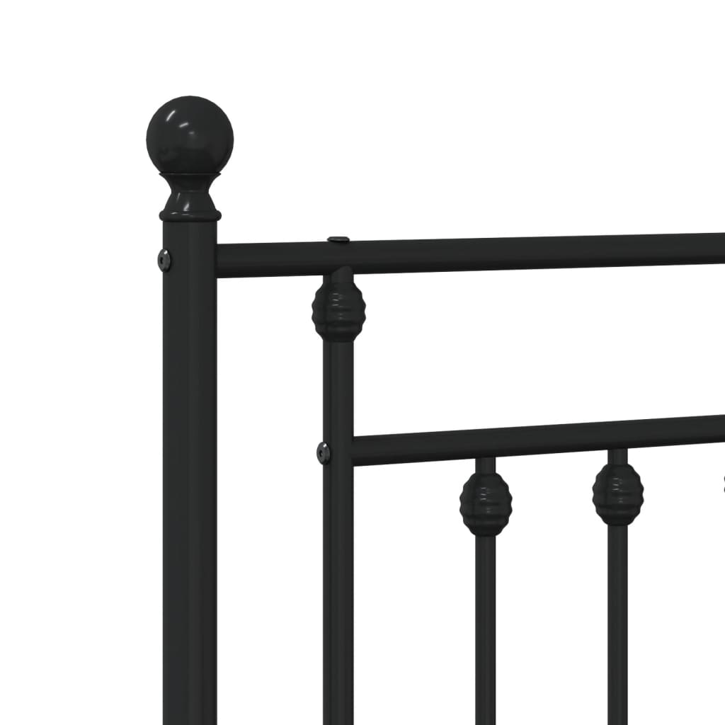 Metal Bed Frame with Headboard Black 106x203 cm King Single Size