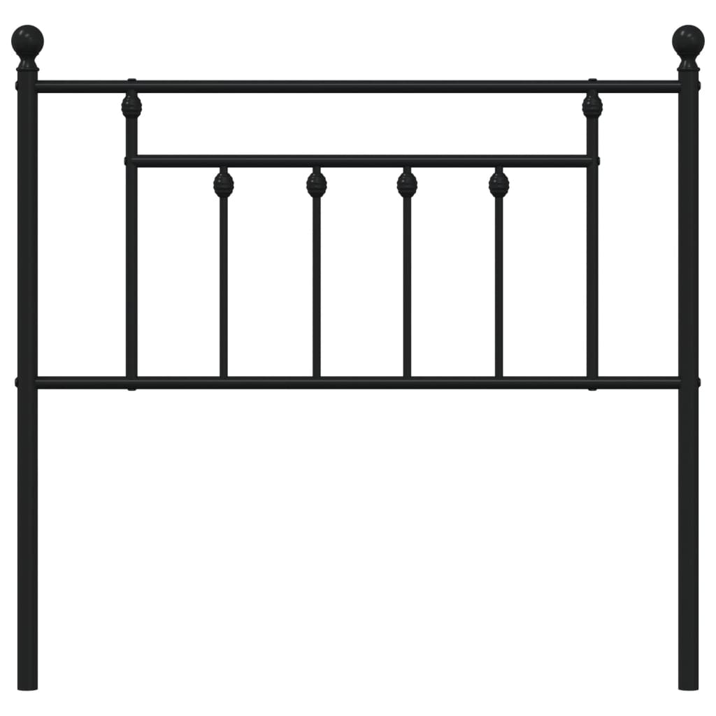 Metal Headboard Black 90 cm