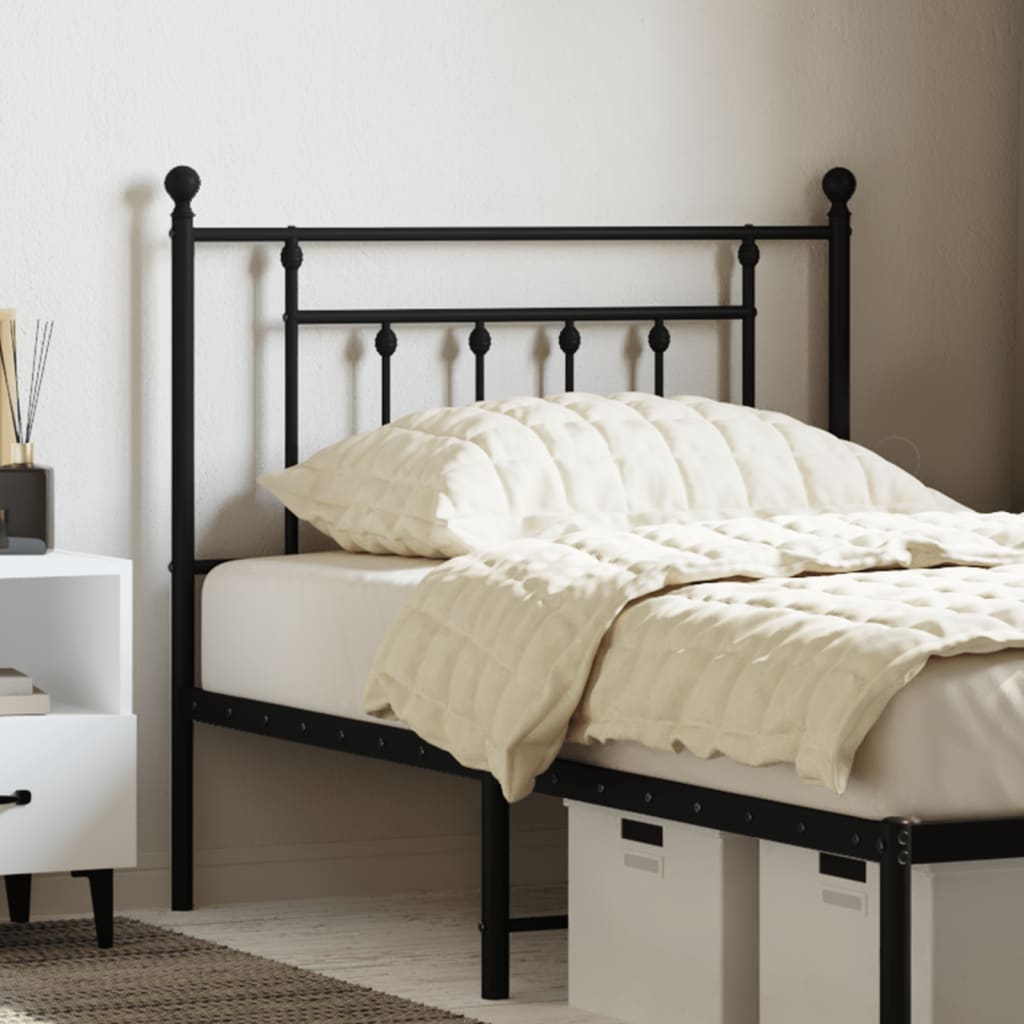 Metal Headboard Black 90 cm