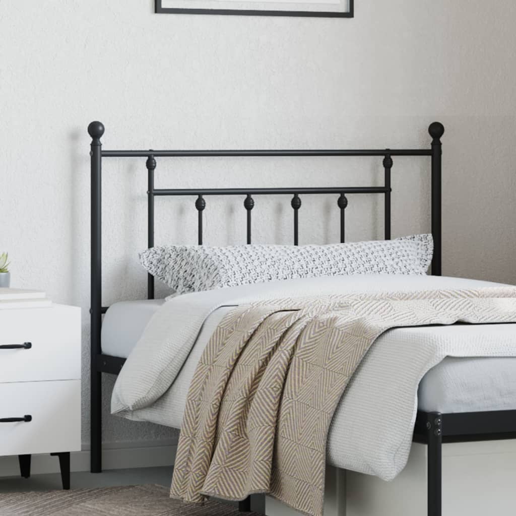 Metal Headboard Black 107 cm