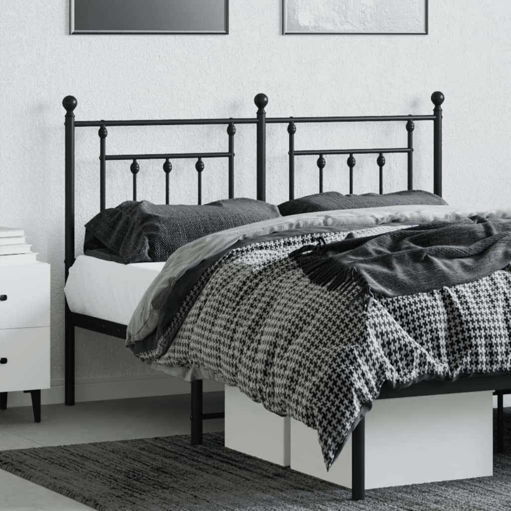 Metal Headboard Black 137 cm