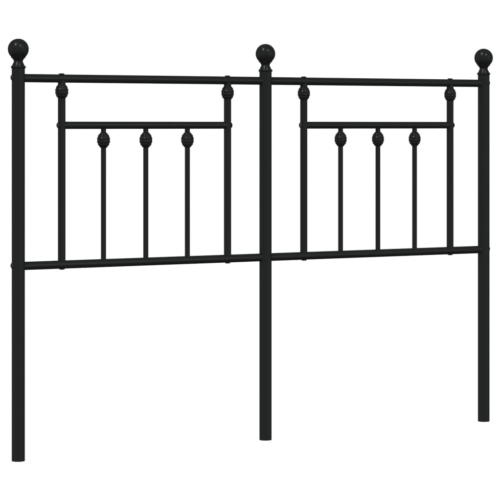 Metal Headboard Black 152 cm