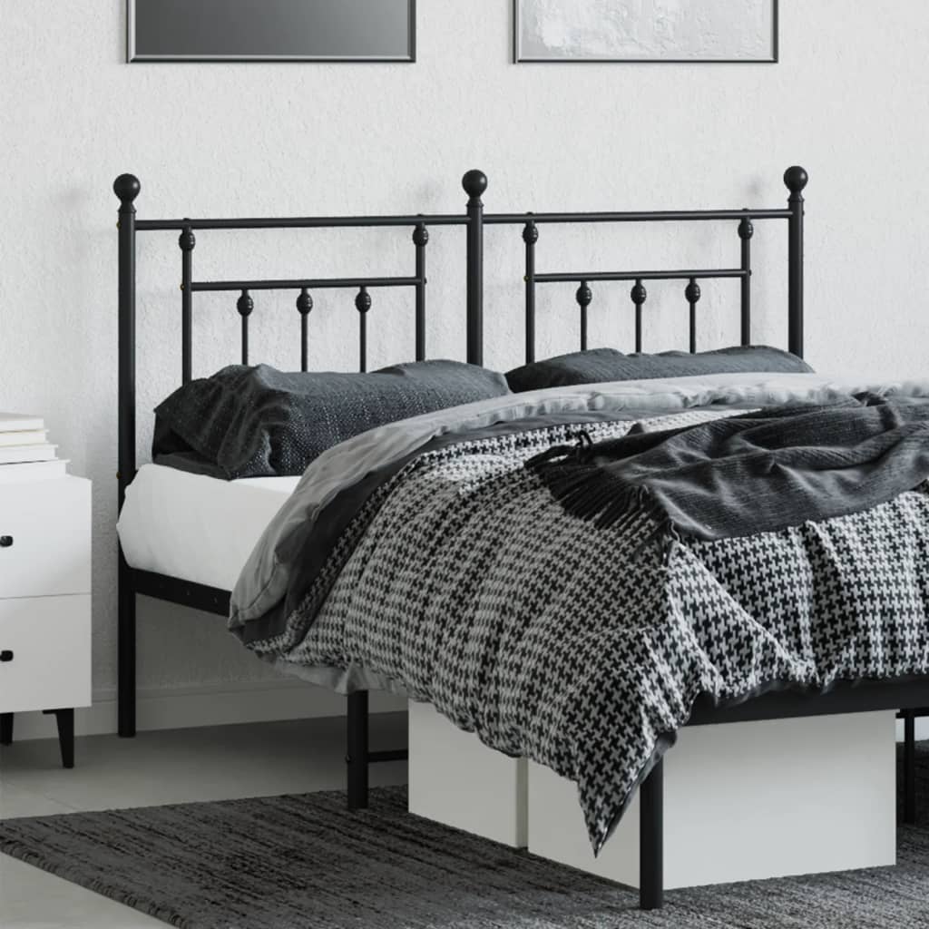 Metal Headboard Black 152 cm