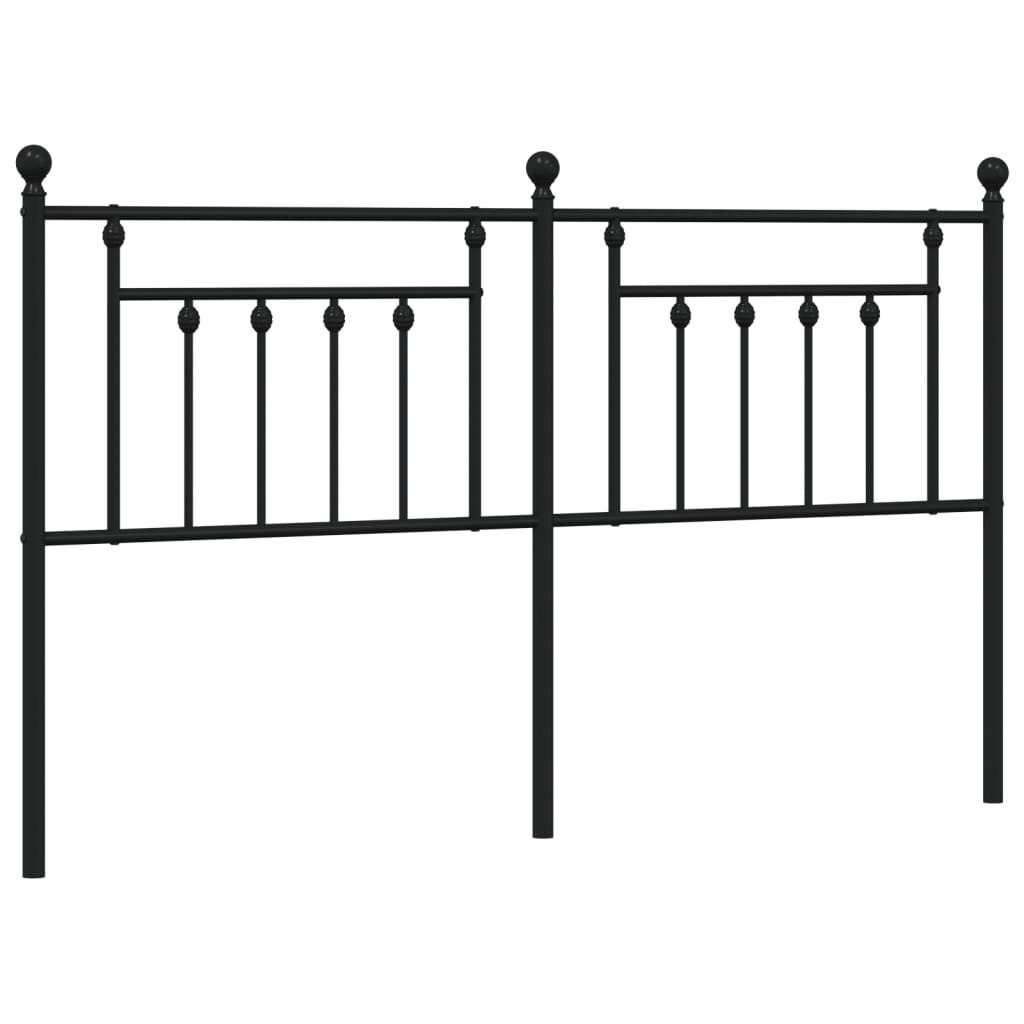 Metal Headboard Black 183 cm