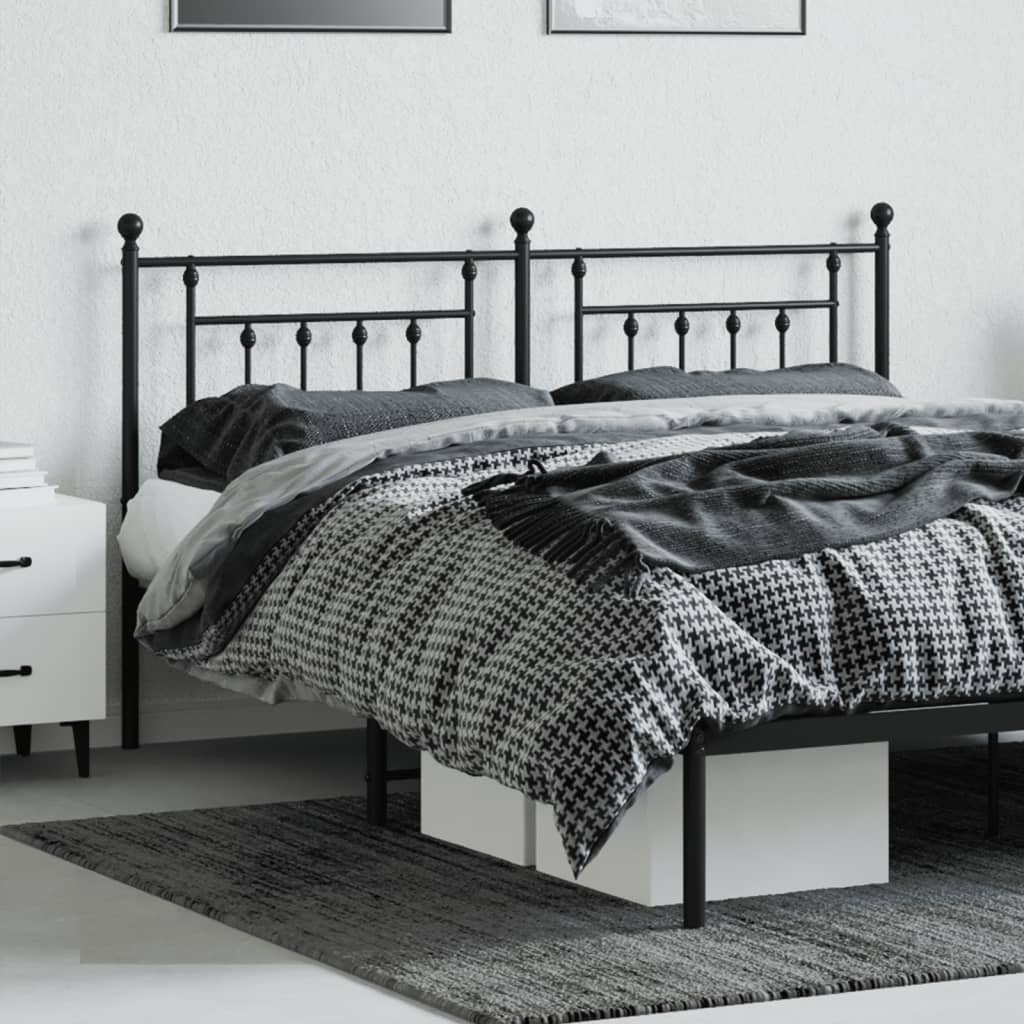 Metal Headboard Black 183 cm