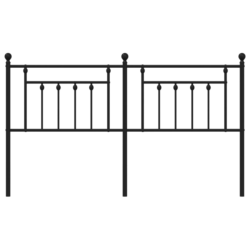 Metal Headboard Black 183 cm