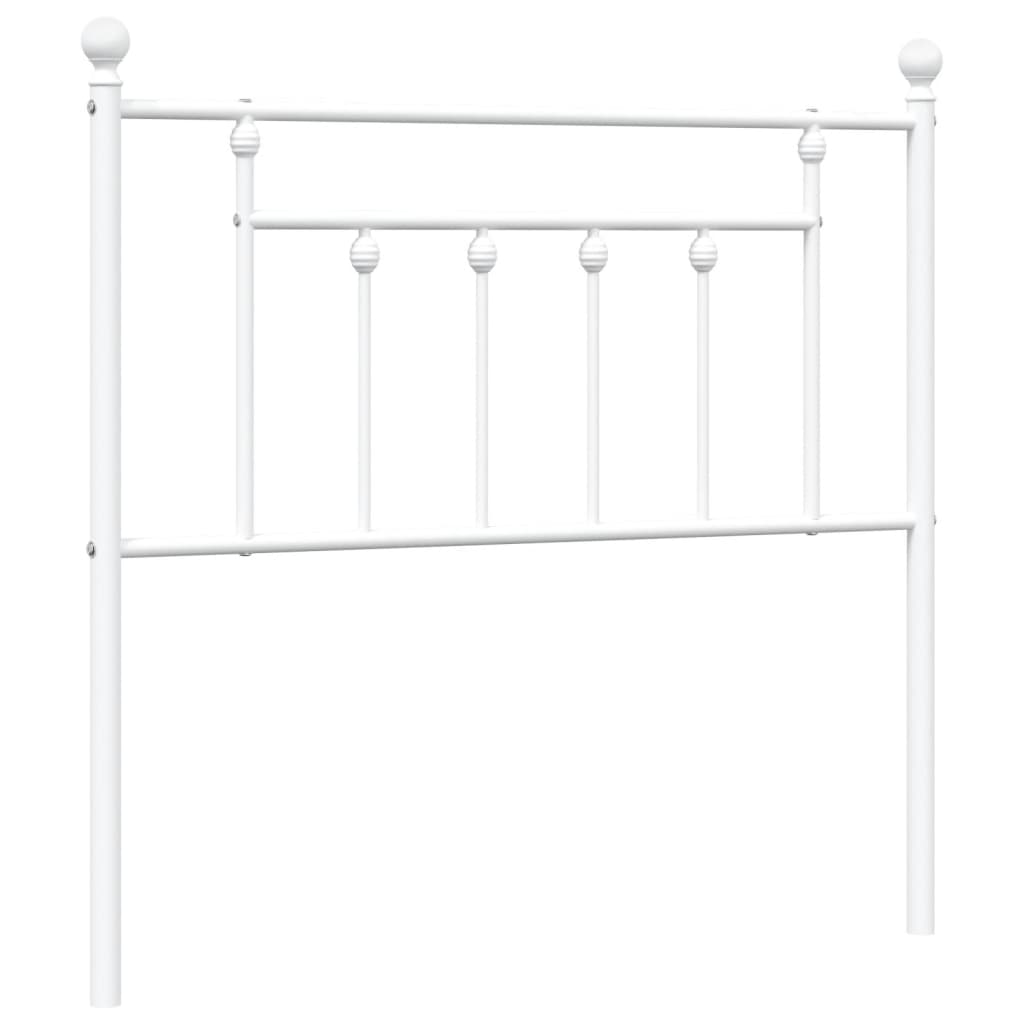 Metal Headboard White 90 cm