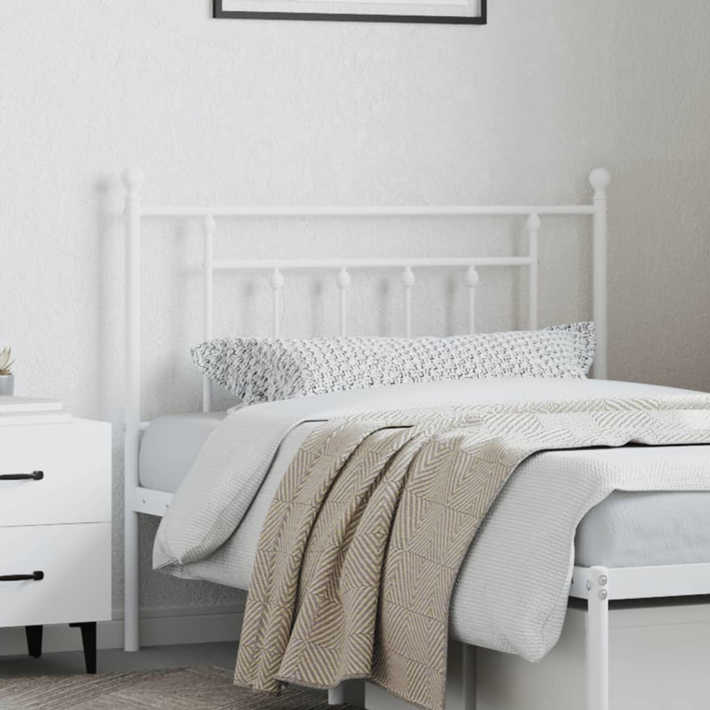 Metal Headboard White 107 cm