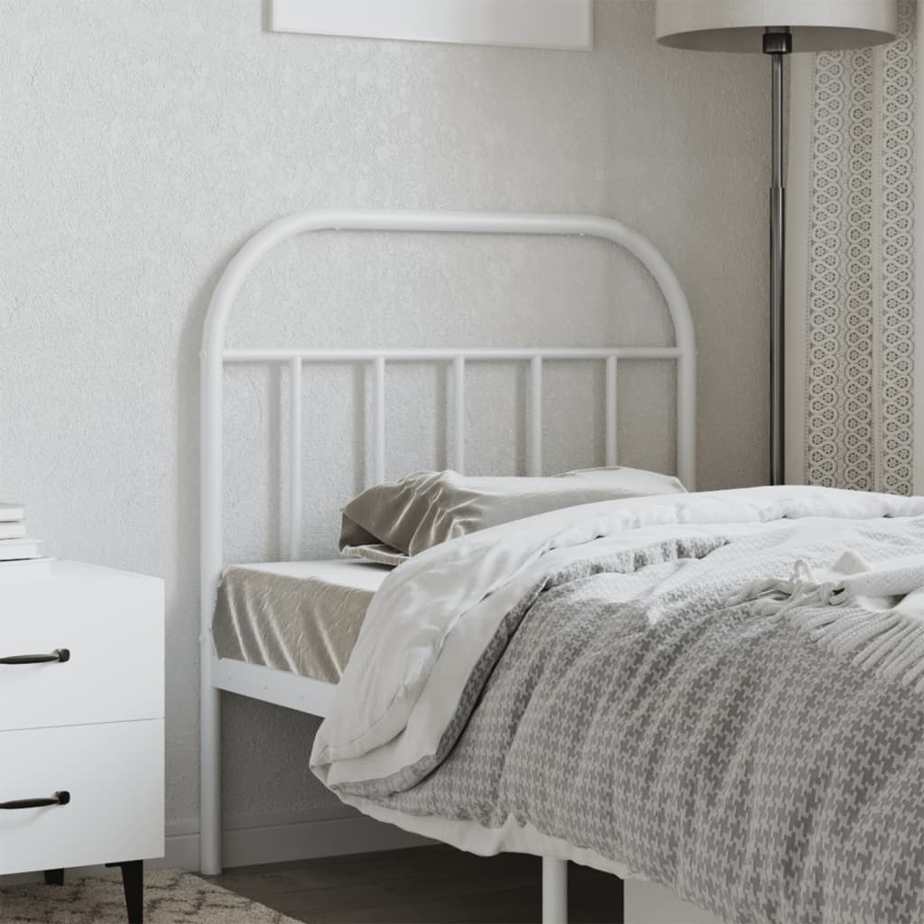 Metal Headboard White 90 cm