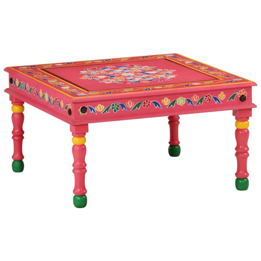 Coffee Table Pink Hand Painted Solid Wood Mango