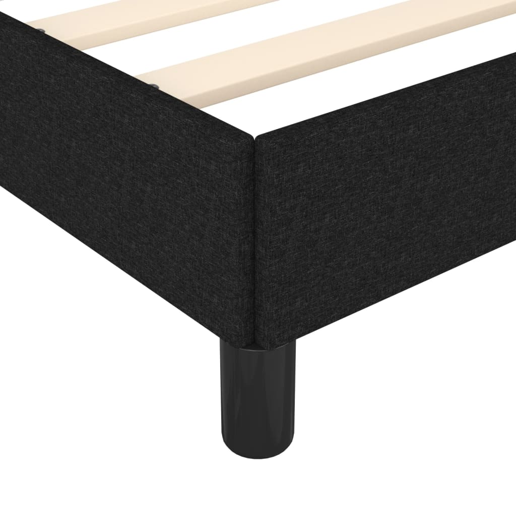 Bed Frame Black 106x203 cm King Single Size Fabric