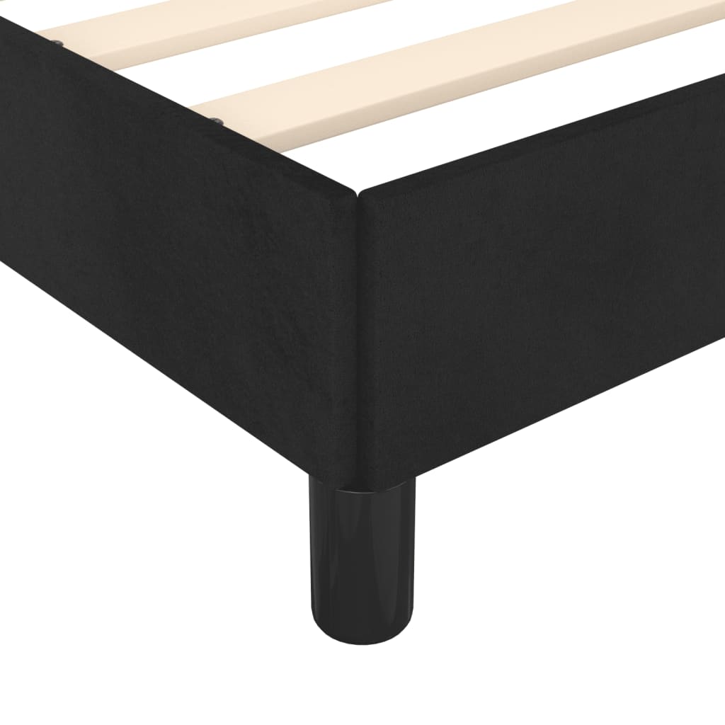 Bed Frame Black 106x203 cm King Single Size Velvet