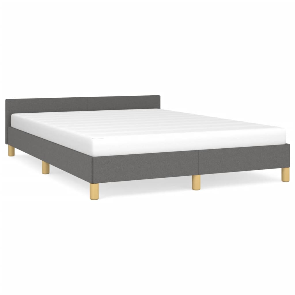 Bed Frame Dark Grey 106x203 cm King Single Size Fabric