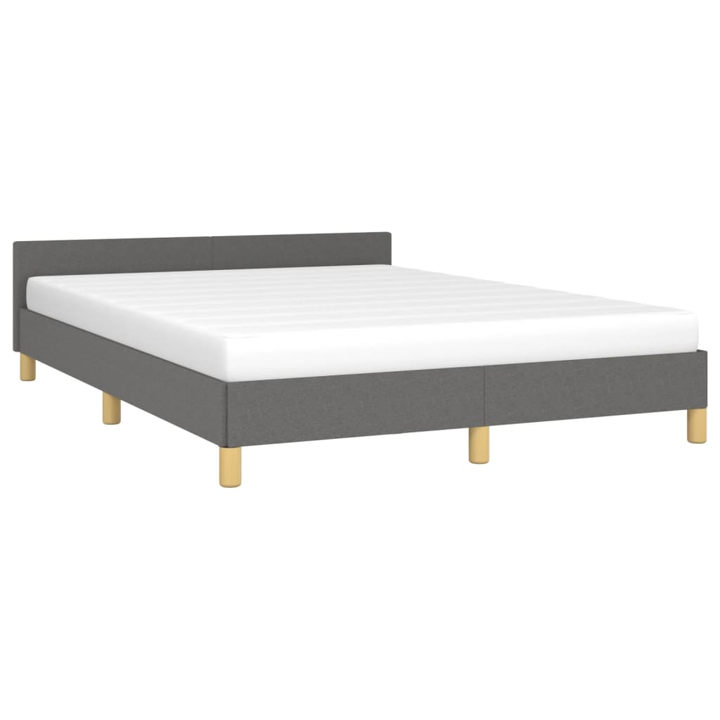 Bed Frame Dark Grey 106x203 cm King Single Size Fabric