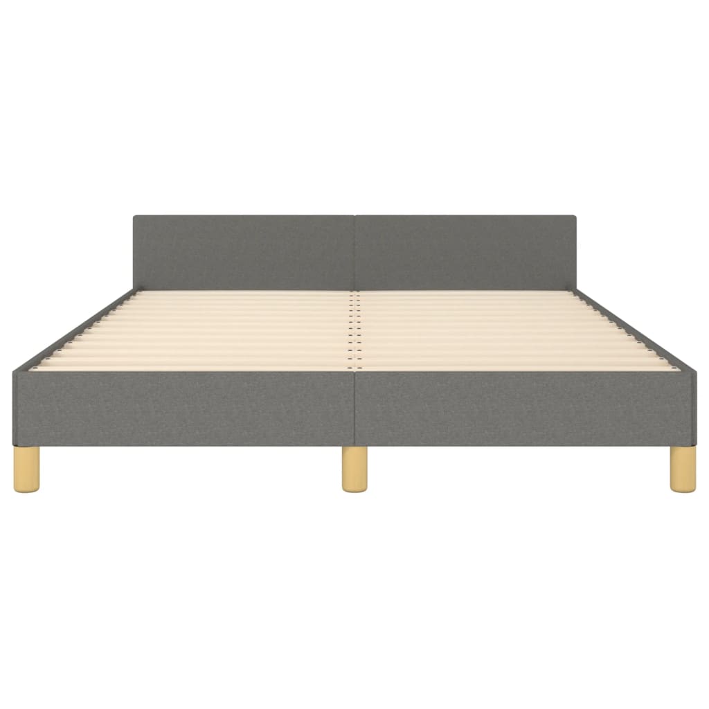 Bed Frame Dark Grey 106x203 cm King Single Size Fabric